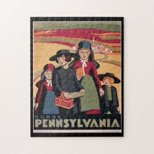 Vintage Travel Poster Pennsylvania Jigsaw Puzzle