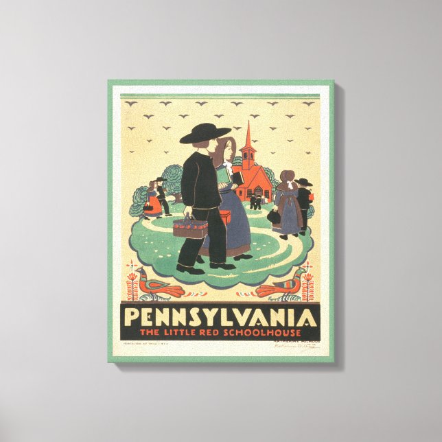 Vintage Travel Poster Promoting Pennsylvania Canvas Print (Front)