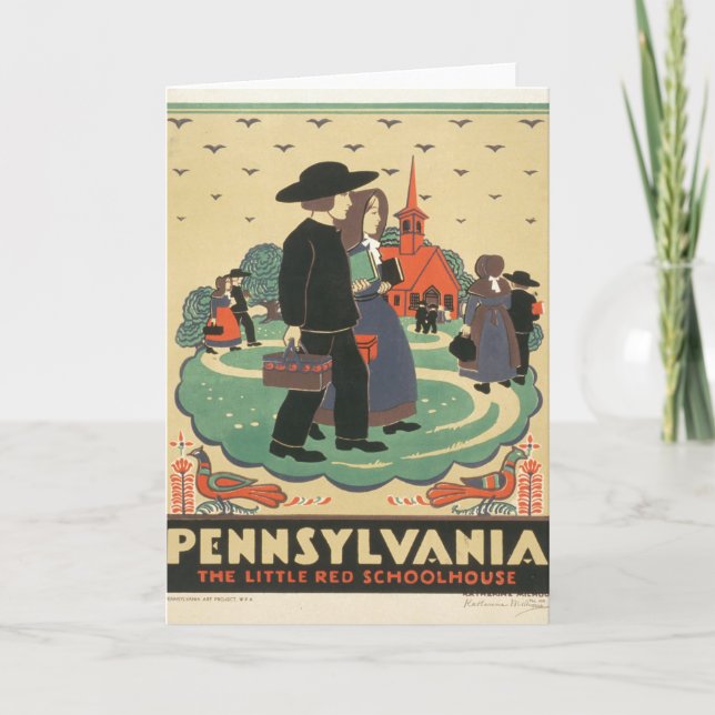 Vintage Travel Poster Promoting Pennsylvania Card (Front)