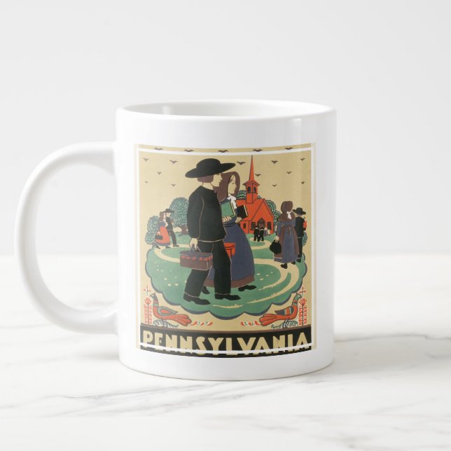 Vintage Travel Poster Promoting Pennsylvania Giant Coffee Mug (Left)