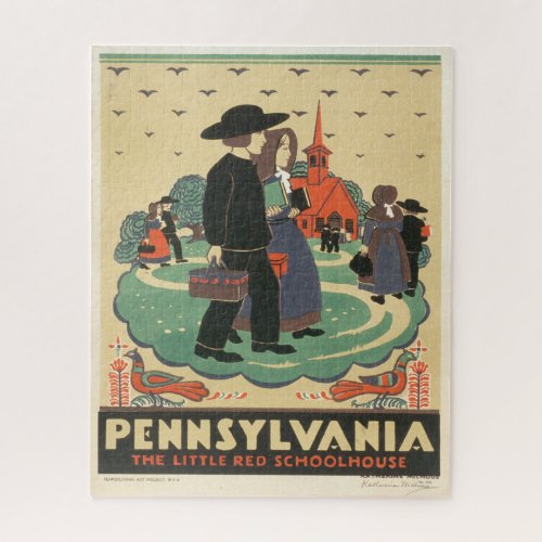 Vintage Travel Poster Promoting Pennsylvania Jigsaw Puzzle