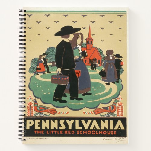 Vintage Travel Poster Promoting Pennsylvania Notebook