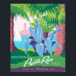 Vintage Travel Poster Promoting Puerto Rico 2<br><div class="desc">Vintage travel poster promoting Puerto Rico for tourism,  showing view of park with palm trees.</div>