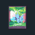 Vintage Travel Poster Promoting Puerto Rico 2 Canvas Print<br><div class="desc">Vintage travel poster promoting Puerto Rico for tourism,  showing view of park with palm trees.</div>
