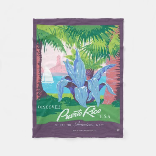 Vintage Travel Poster Promoting Puerto Rico 2 Fleece Blanket