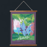 Vintage Travel Poster Promoting Puerto Rico 2 Hanging Tapestry<br><div class="desc">Vintage travel poster promoting Puerto Rico for tourism,  showing view of park with palm trees.</div>