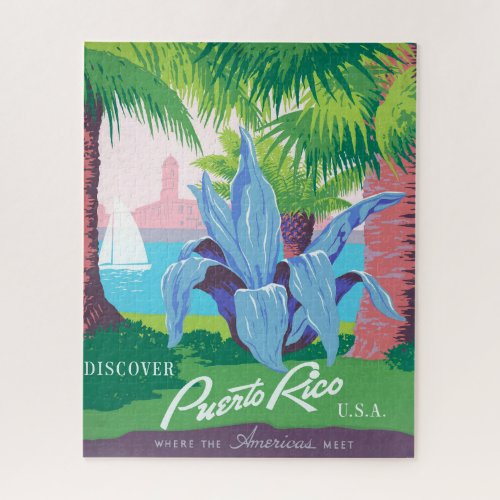 Vintage Travel Poster Promoting Puerto Rico 2 Jigsaw Puzzle