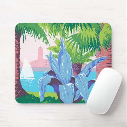 Vintage Travel Poster Promoting Puerto Rico 2 Mouse Pad