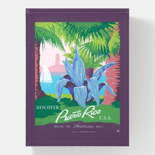 Vintage Travel Poster Promoting Puerto Rico 2 Paperweight