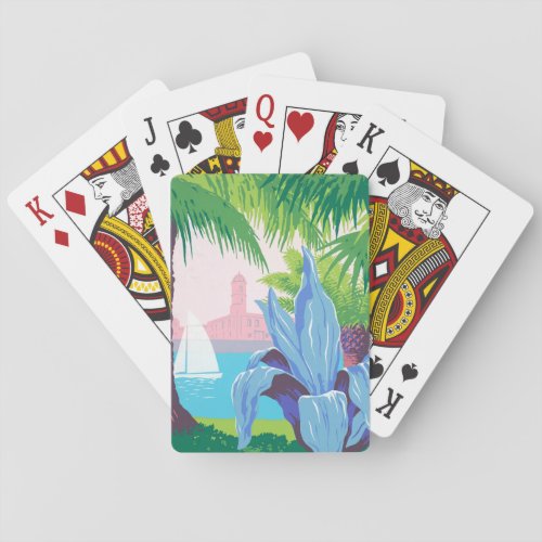 Vintage Travel Poster Promoting Puerto Rico 2 Playing Cards
