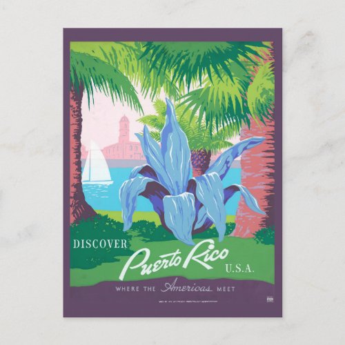 Vintage Travel Poster Promoting Puerto Rico 2 Postcard