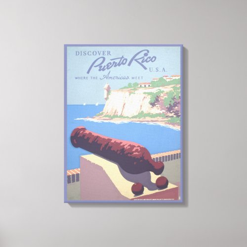Vintage Travel Poster Promoting Puerto Rico Canvas Print