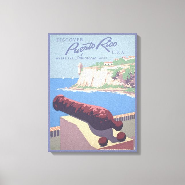 Vintage Travel Poster Promoting Puerto Rico Canvas Print (Front)