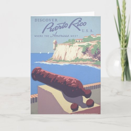 Vintage Travel Poster Promoting Puerto Rico Card