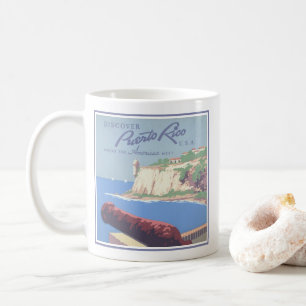 Vintage Travel Poster Promoting Puerto Rico Coffee Mug