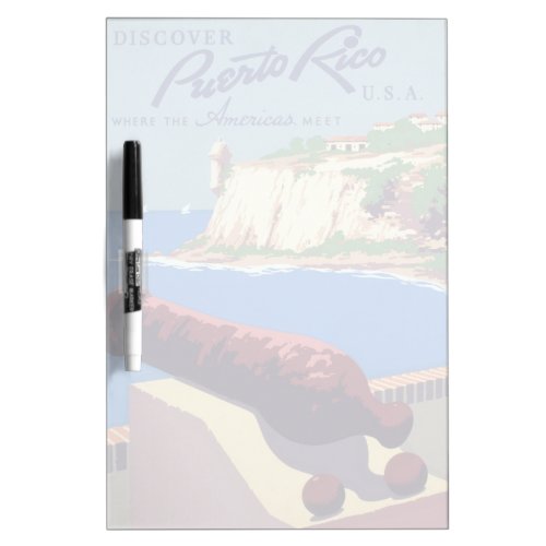 Vintage Travel Poster Promoting Puerto Rico Dry Erase Board