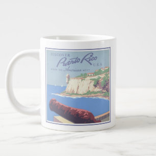 Vintage Travel Poster Promoting Puerto Rico Giant Coffee Mug