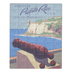 Vintage Travel Poster Promoting Puerto Rico Jigsaw Puzzle