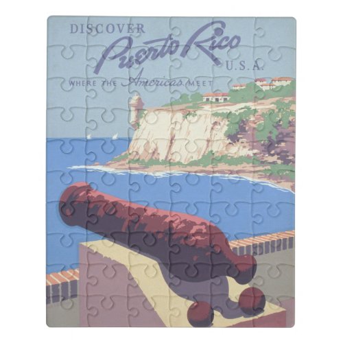 Vintage Travel Poster Promoting Puerto Rico Jigsaw Puzzle