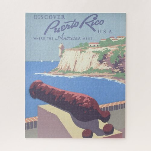 Vintage Travel Poster Promoting Puerto Rico Jigsaw Puzzle