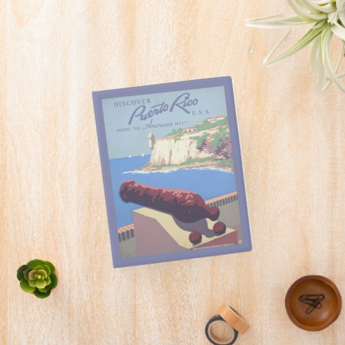 Vintage Travel Poster Promoting Puerto Rico Mini Binder