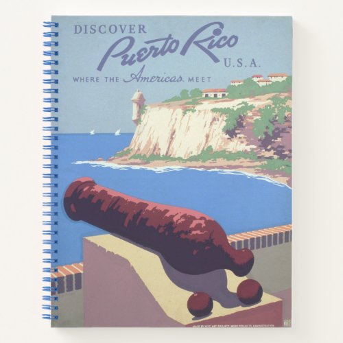 Vintage Travel Poster Promoting Puerto Rico Notebook