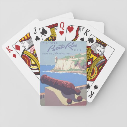 Vintage Travel Poster Promoting Puerto Rico Playing Cards