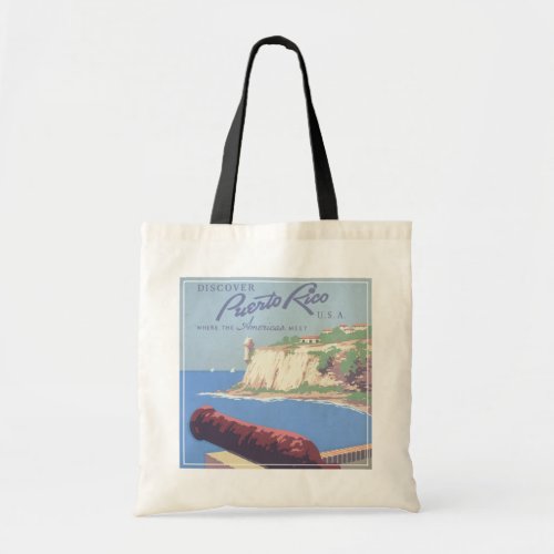 Vintage Travel Poster Promoting Puerto Rico Tote Bag