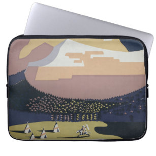 Vintage Travel Poster Promoting Travel To Montana Laptop Sleeve
