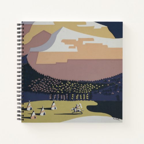 Vintage Travel Poster Promoting Travel To Montana Notebook