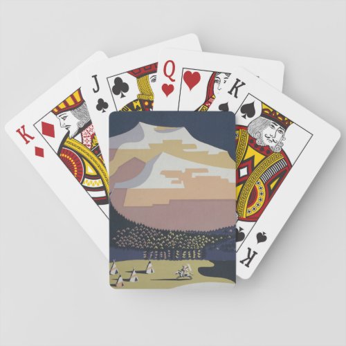 Vintage Travel Poster Promoting Travel To Montana Playing Cards