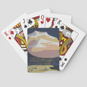 Vintage Travel Poster Promoting Travel To Montana Poker Cards