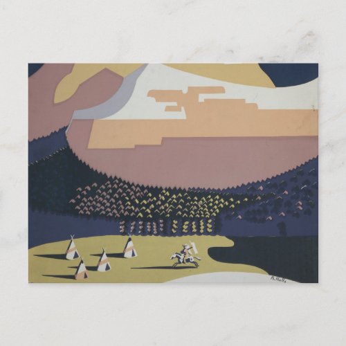 Vintage Travel Poster Promoting Travel To Montana Postcard