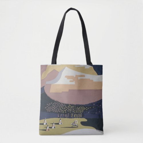 Vintage Travel Poster Promoting Travel To Montana Tote Bag