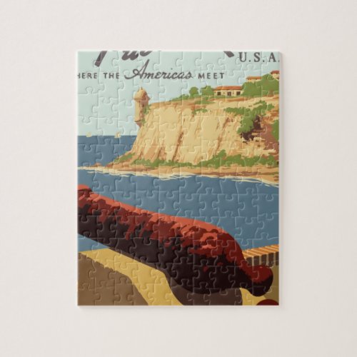 Vintage Travel Poster Puerto Rico Jigsaw Puzzle