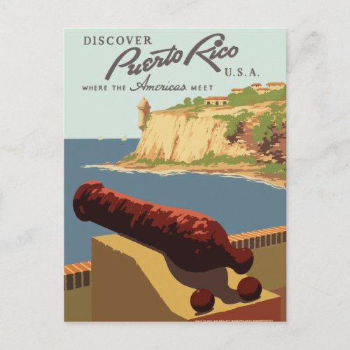 Vintage Travel Poster Puerto Rico Postcard