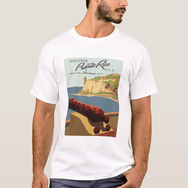 Vintage-Travel-Poster-Puerto Rico T-Shirt (Front)