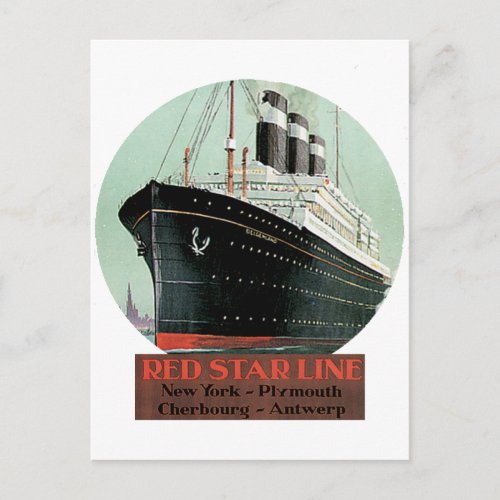 Vintage Travel Poster _ Red Star Line Postcard