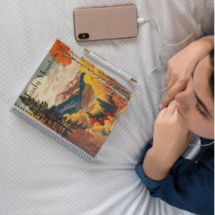 Vintage Travel Poster Rocky Mountain, customizable Planner