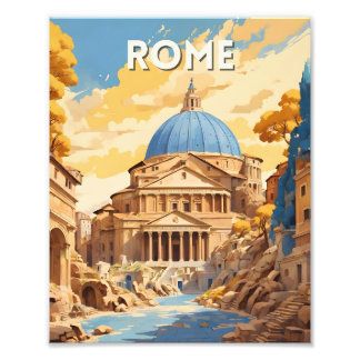 Vintage travel poster | Rome Travel poster