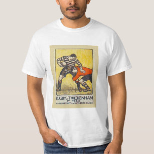 Vintage travel poster, Rugby at Twickenham by tram T-Shirt