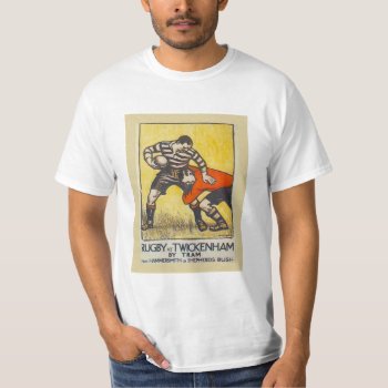Vintage Travel Poster  Rugby At Twickenham By Tram T-shirt by windsorarts at Zazzle