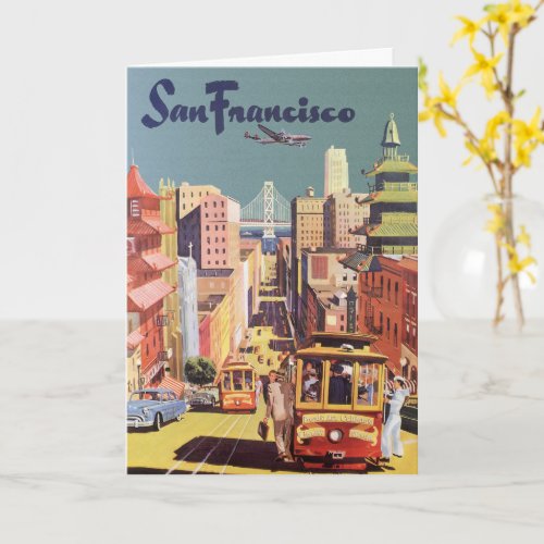 Vintage Travel Poster San Francisco Cable Cars Card