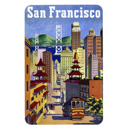 Vintage Travel Poster San Francisco Magnet