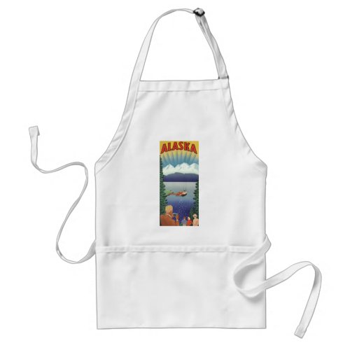 Vintage Travel Poster Scenic Alaska Landscape Adult Apron