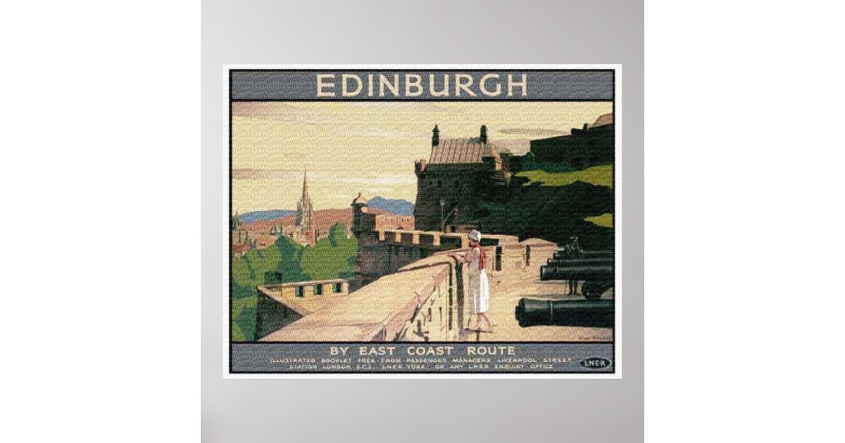 Vintage Travel Poster Scotland Edinburgh Castle | Zazzle