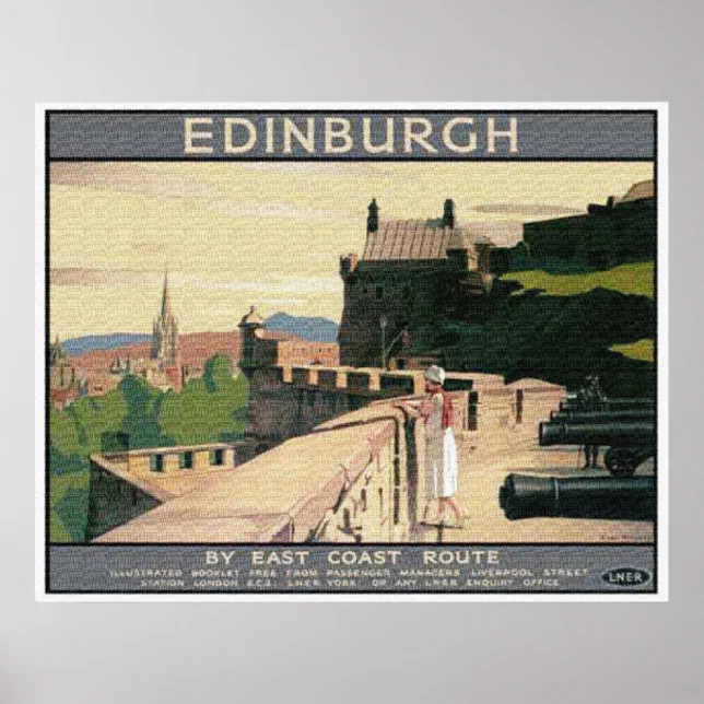 Vintage Travel Poster Scotland Edinburgh Castle | Zazzle