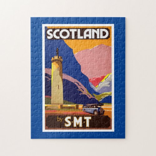 Vintage Travel Poster Scotland Painting Jigsaw Puzzle