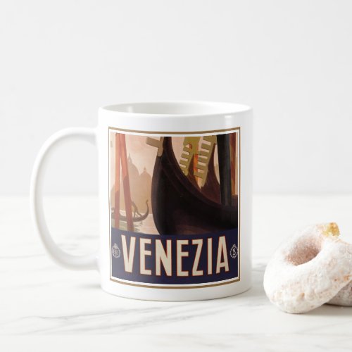Vintage Travel Poster Showing A Canal In Venice Coffee Mug
