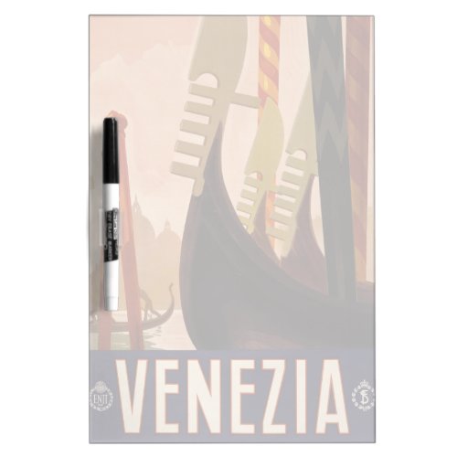 Vintage Travel Poster Showing A Canal In Venice Dry Erase Board